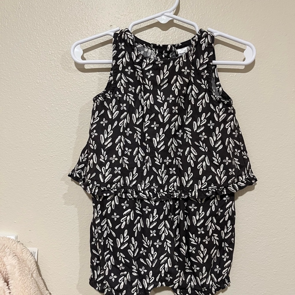 Carter's Black and White Leaf Print One Piece